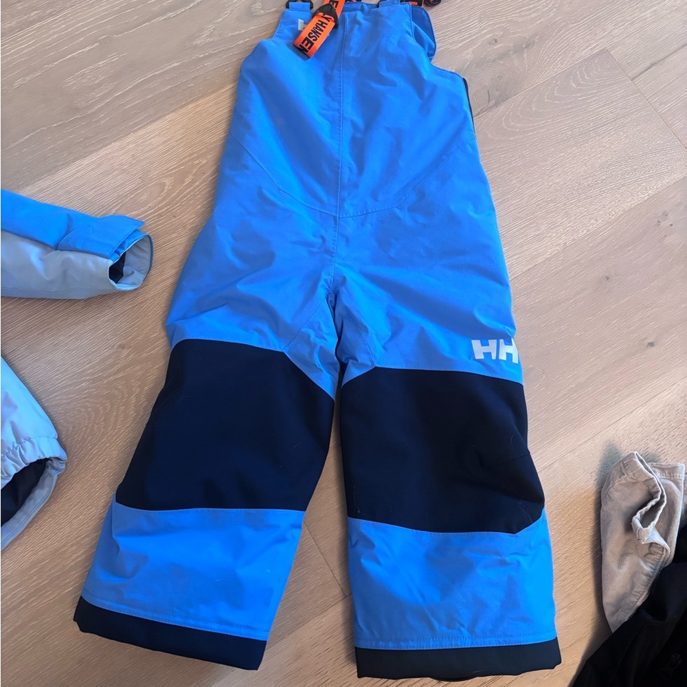 Helly Hansen Blue Snow Bib with Orange Accents